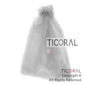 BOLSA HS1301-2 ORGANZA 24X19.5CM PLATA x 1